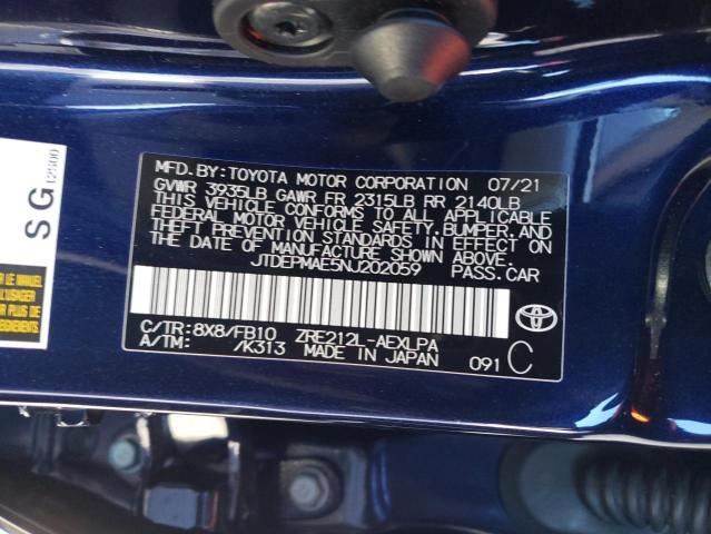 2022 TOYOTA COROLLA LE - JTDEPMAE5NJ202059