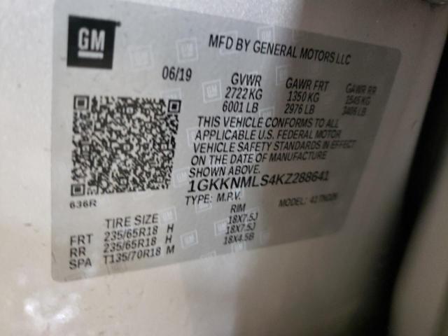 2019 GMC ACADIA SLT - 1GKKNMLS4KZ288641