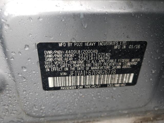 JF1VA1F67G9826778 Subaru Wrx Premium