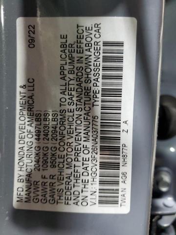 2022 HONDA ACCORD HYB - 1HGCV3F26NA037775