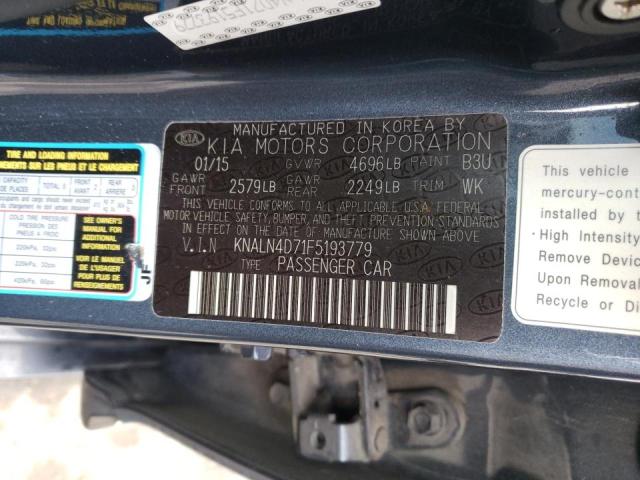 2015 KIA CADENZA PR - KNALN4D71F5193779