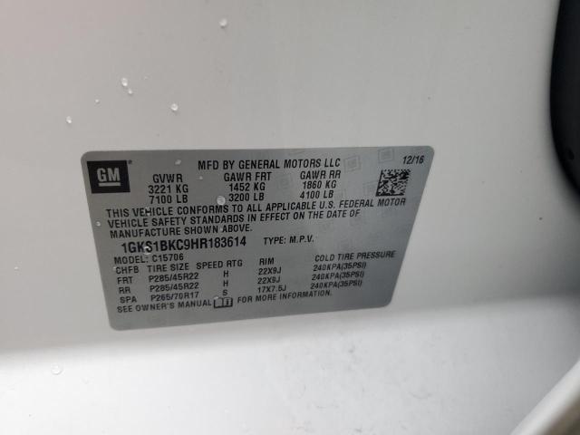 1GKS1BKC9HR183614 GMC YUKON SLT