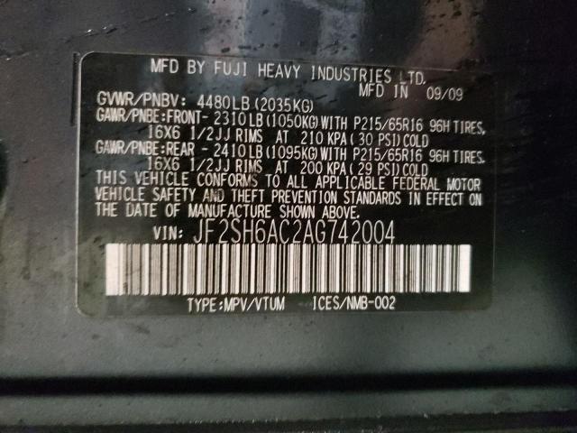 JF2SH6AC2AG742004 Subaru Forester 2.5x