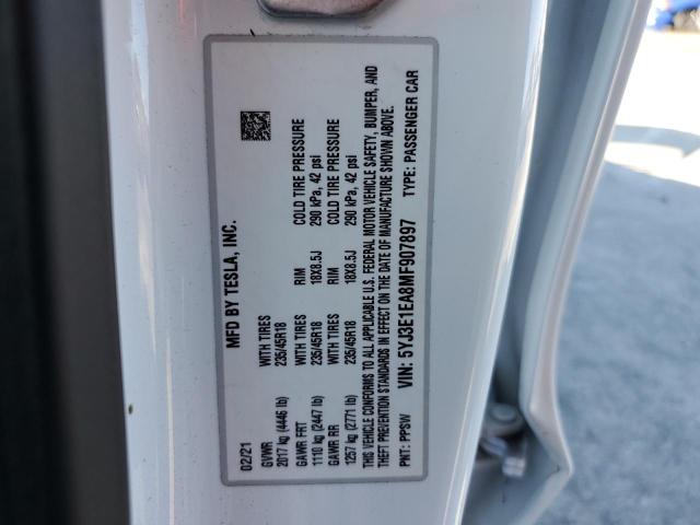 5YJ3E1EA8MF907897 Tesla MODEL 3