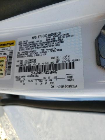 3FA6P0HD7JR260707 Ford FUSION SE