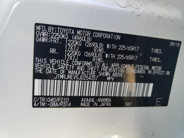 2018 TOYOTA RAV4 HV LE JTMRJREV5JD254357
