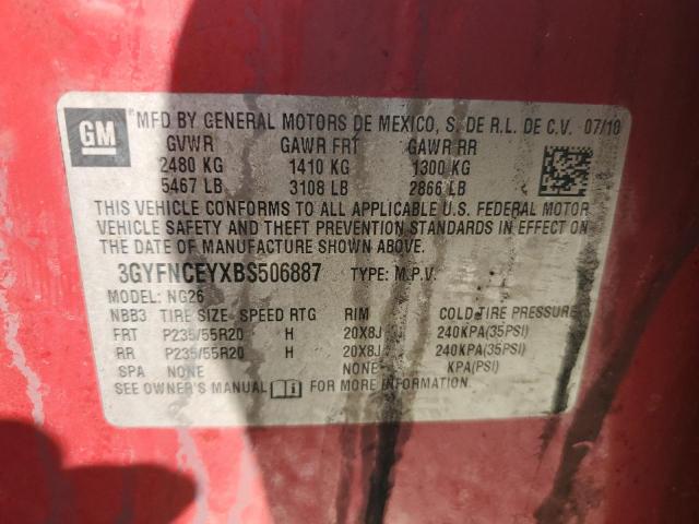 3GYFNCEYXBS506887 Cadillac Srx Premium Collection