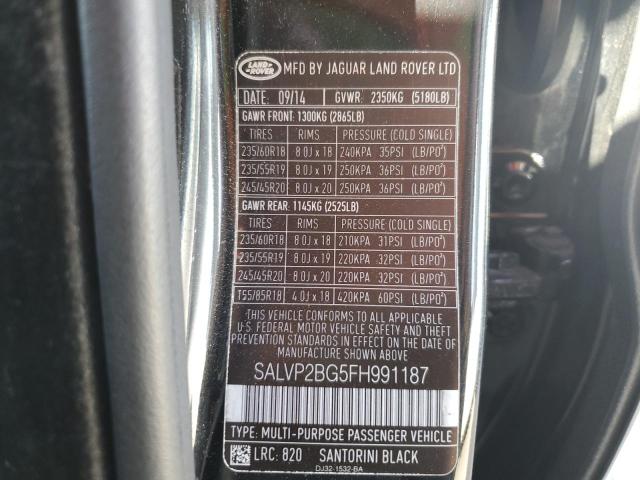 SALVP2BG5FH991187 Land Rover RANGEROVER