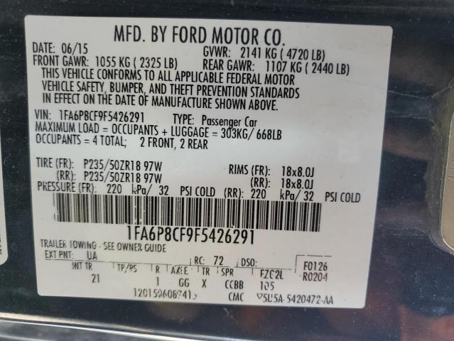 VIN 1FA6P8CF9F5426291 2015 FORD MUSTANG no.12