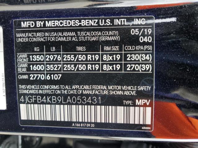 2020 MERCEDES-BENZ GLE 350 4M - 4JGFB4KB9LA053431