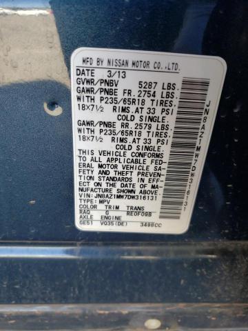 JN8AZ1MW7DW316131 Nissan MURANO S