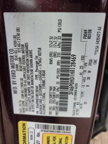 2017 FORD FUSION SE 3FA6P0HD1HR128469
