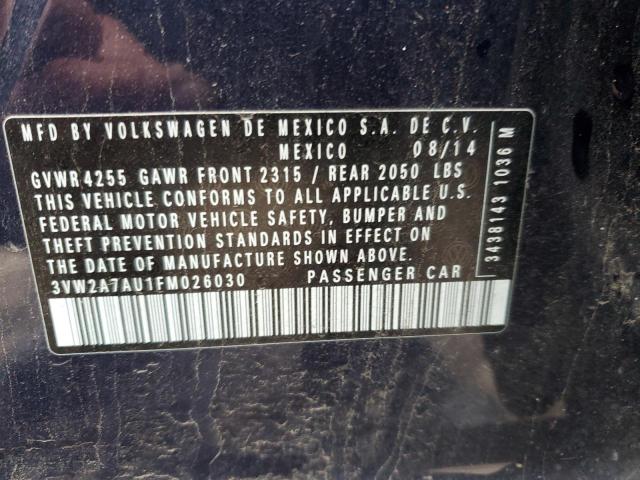 2015 VOLKSWAGEN GOLF TDI 3VW2A7AU1FM026030