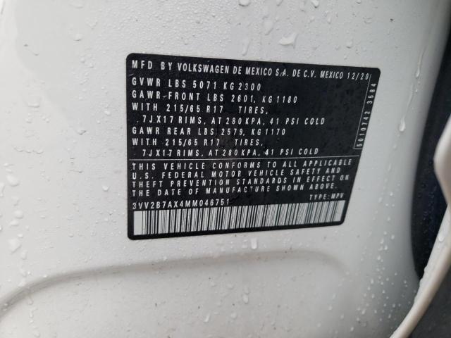 2021 VOLKSWAGEN TIGUAN SE - 3VV2B7AX4MM046751