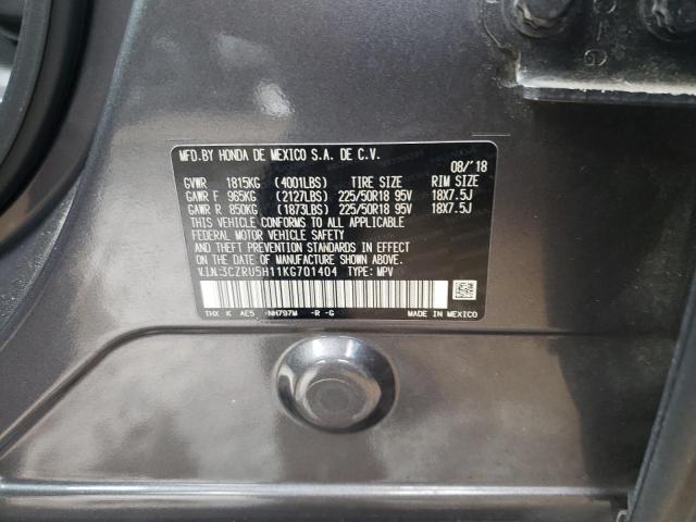 2019 HONDA HRV SPORT 3CZRU5H11KG701404