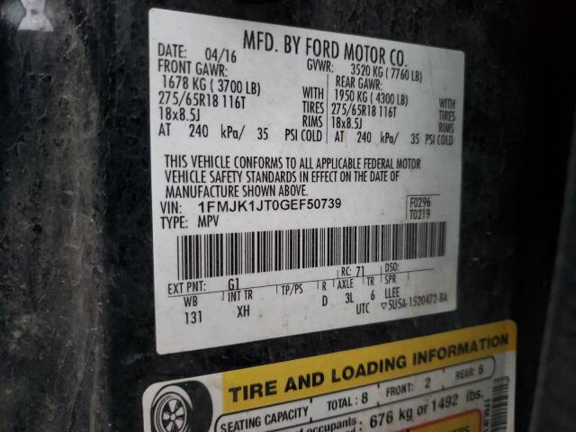 1FMJK1JT0GEF50739 Ford Expedition El Xlt