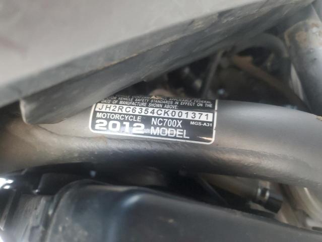 2012 HONDA NC700X JH2RC6354CK001371