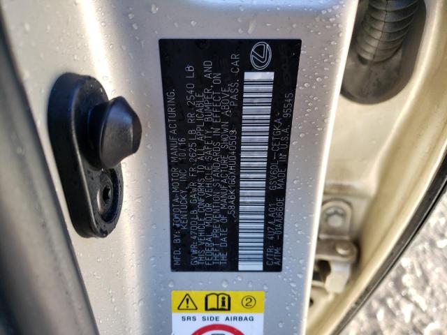 2017 LEXUS ES 350 - 58ABK1GGXHU040509