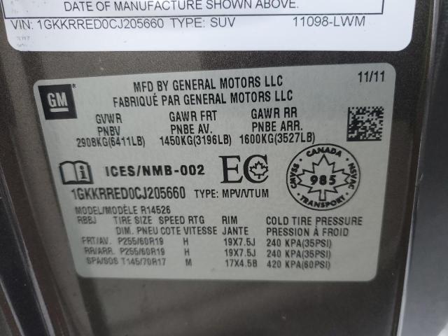 1GKKRRED0CJ205660 GMC Acadia Slt-1