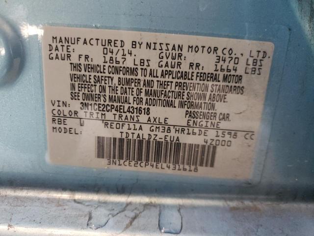 3N1CE2CP4EL431618 Nissan Versa Note S