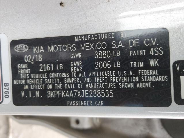 3KPFK4A7XJE238535 KIA FORTE LX