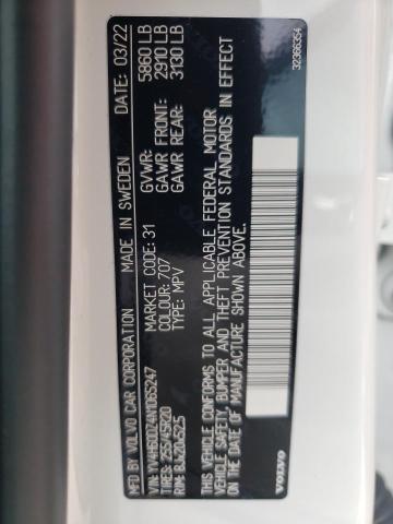 2022 VOLVO XC60 T8 RE YV4H60DZ4N1065247