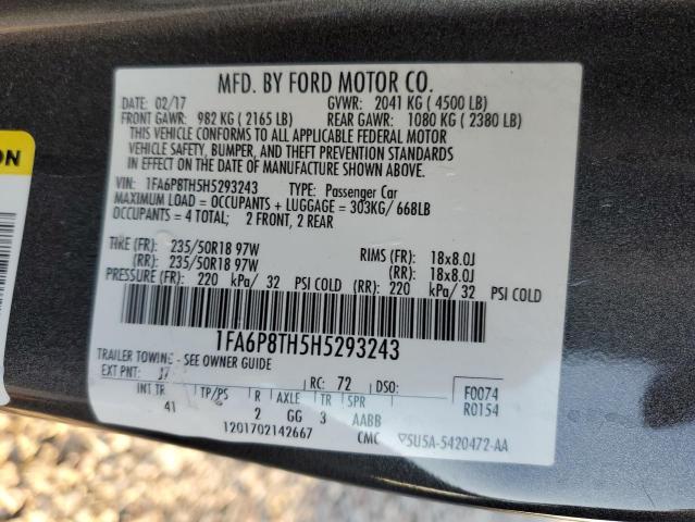 2017 FORD MUSTANG - 1FA6P8TH5H5293243