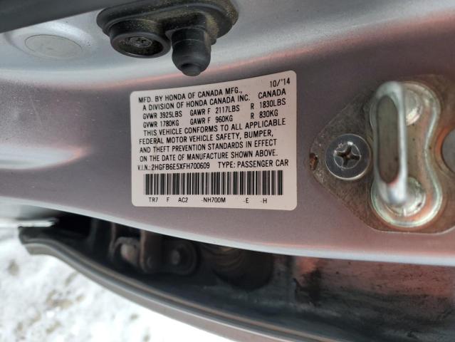 2015 HONDA CIVIC SI 2HGFB6E5XFH700609