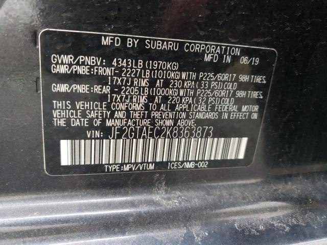 JF2GTAEC2K8363873 Subaru Crosstrek