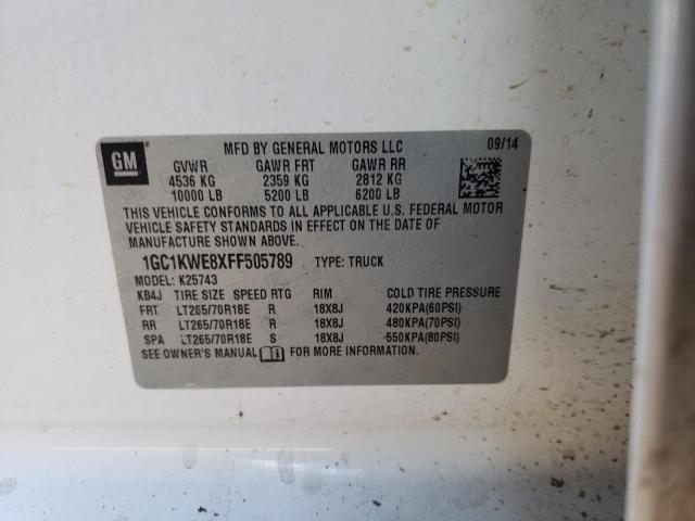 2015 CHEVROLET SILVERADO 1GC1KWE8XFF505789