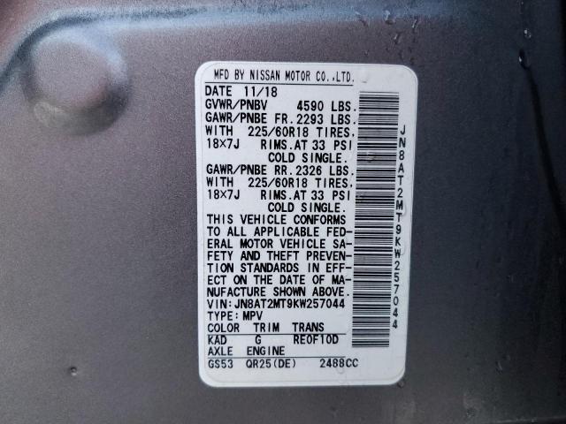 2019 NISSAN ROGUE S JN8AT2MT9KW257044