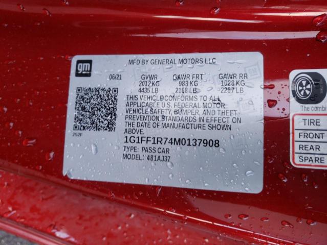 2021 CHEVROLET CAMARO LZ - 1G1FF1R74M0137908