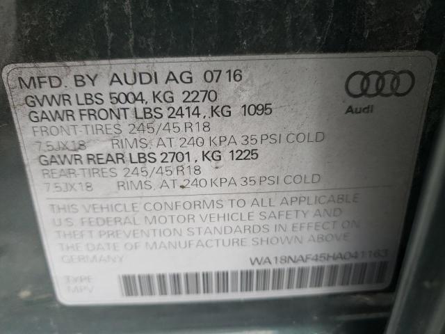 2017 AUDI A4 ALLROAD - WA18NAF45HA041163