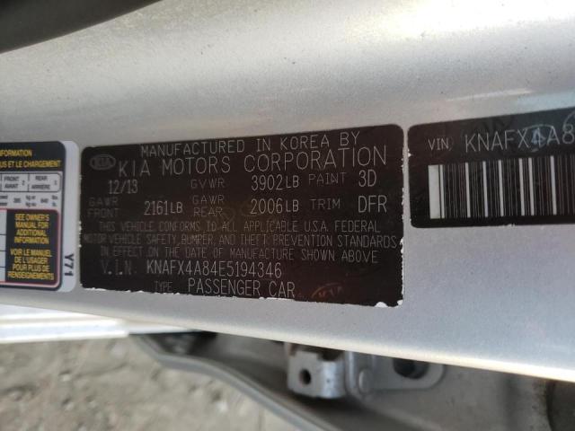 KNAFX4A84E5194346 KIA FORTE EX