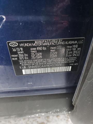 2019 HYUNDAI SANTA FE L - 5NMS5CAA9KH020074