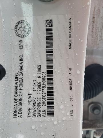 2020 HONDA CIVIC EX - 2HGFC2F73LH008208