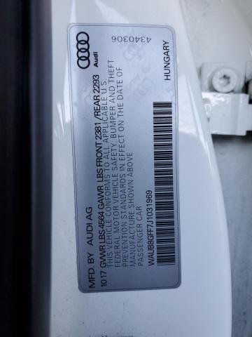 2018 AUDI A3 PREMIUM WAUB8GFF7J1031969