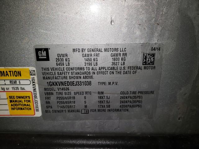 1GKKVNED0EJ331038 GMC ACADIA SLE