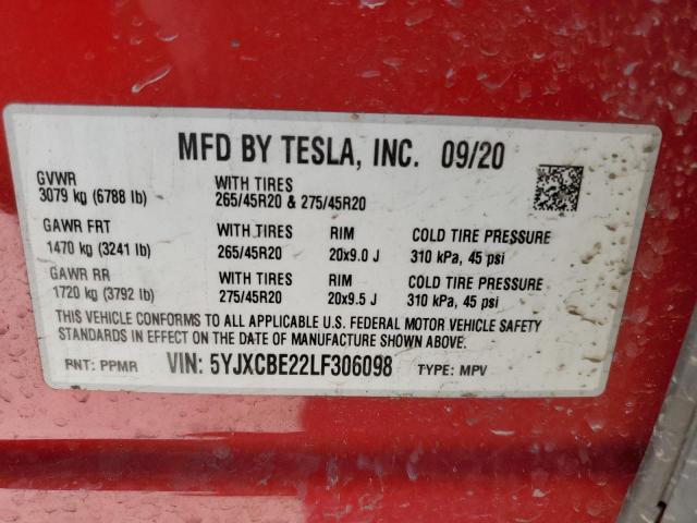 5YJXCBE22LF306098 Tesla MODEL X
