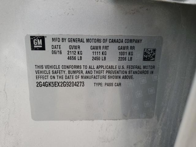 2016 BUICK REGAL 2G4GK5EX2G9204273