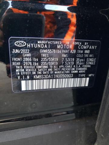 KM8S3DA11NU050903 Hyundai Santa Fe Sel Premium