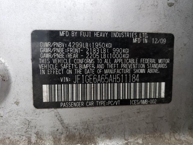 JF1GE6A65AH511184 Subaru Impreza