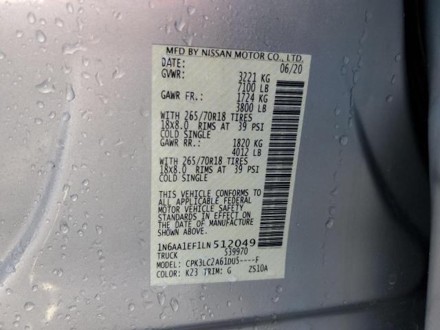 1N6AA1EF1LN512049 Nissan TITAN SV