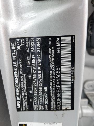 2015 MERCEDES-BENZ GL 450 4MA - 4JGDF6EE4FA458551