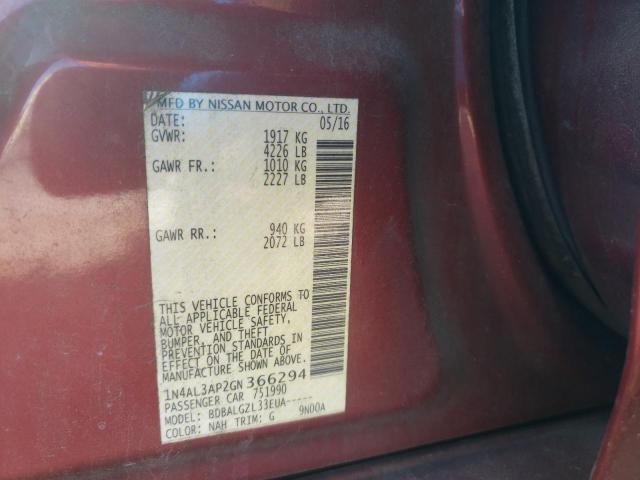 2016 NISSAN ALTIMA 2.5 1N4AL3AP2GN366294