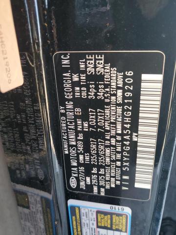 5XYPG4A54HG219206 KIA SORENTO LX
