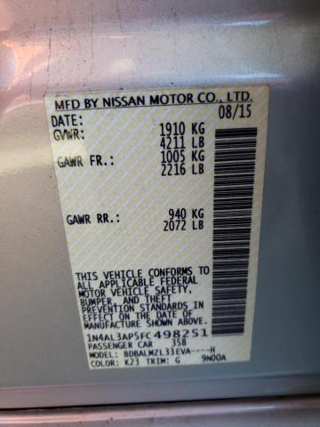 1N4AL3AP5FC498251 Nissan ALTIMA 2.5