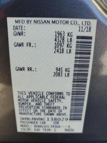 1N4BL4BV0KC138029 Nissan ALTIMA S