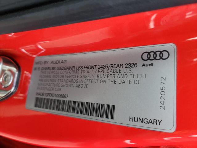 2016 AUDI S3 PREMIUM - WAUB1GFFXG1006867