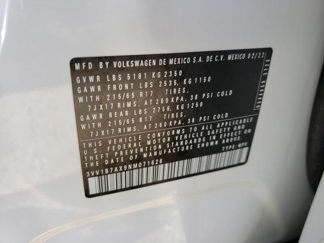 2022 VOLKSWAGEN TIGUAN S 3VV1B7AX9NM071626